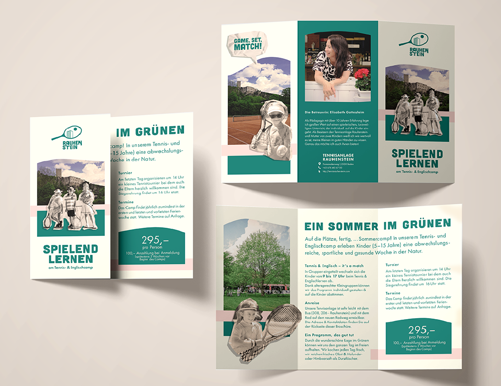 Broschüren Design Tennisanlage Rauhenstein