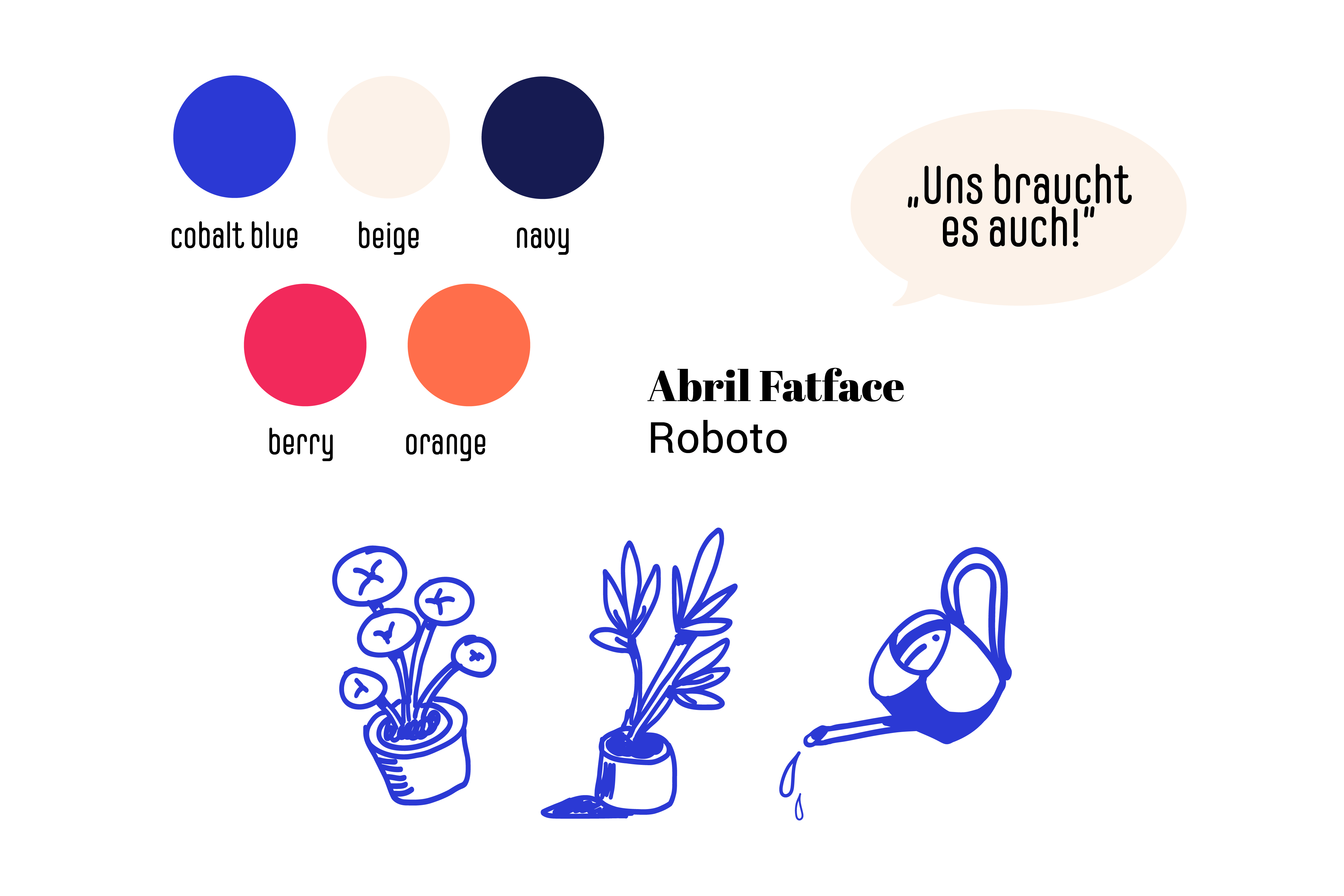 Es braucht auch Farben, Schriften und Illustrationen