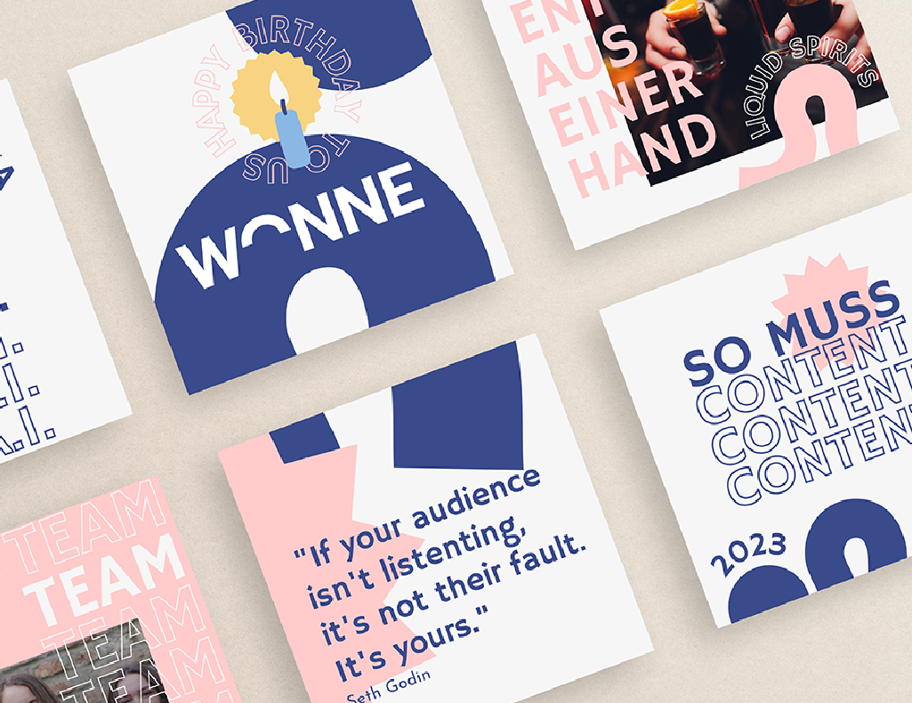 Social Media Feed Design für die Wonne Digitalagentur